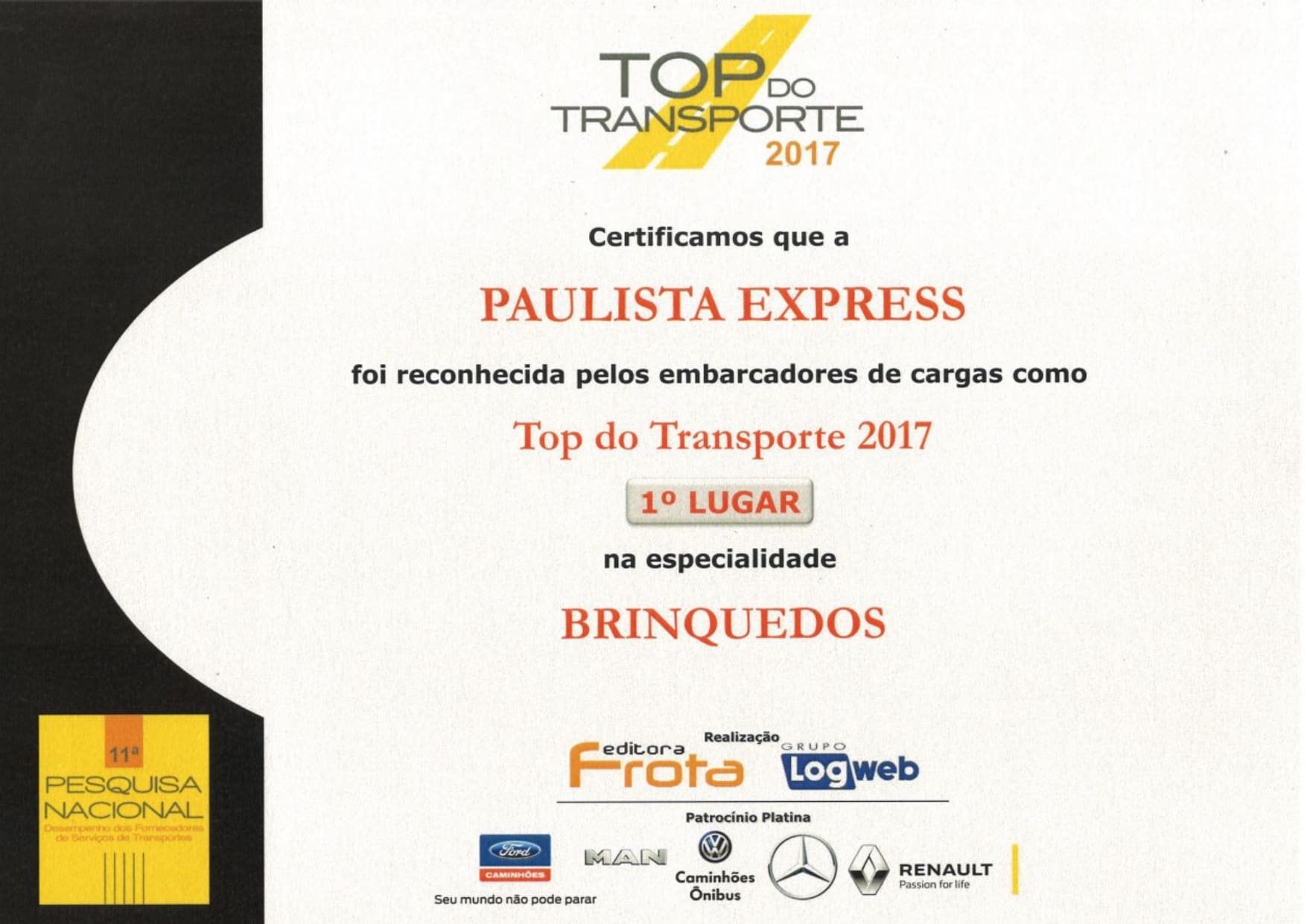Certificado Top Transporte